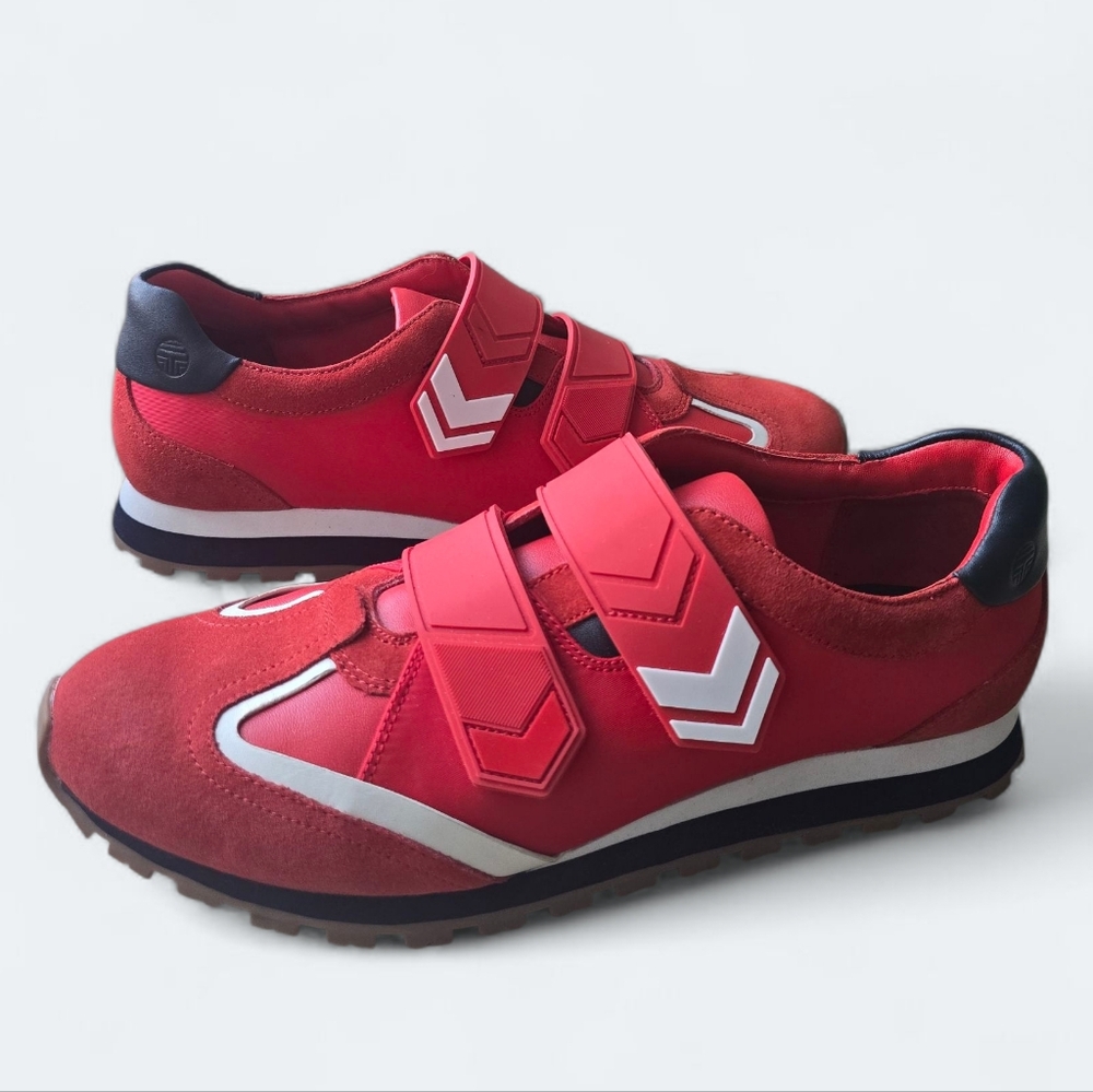 NEW Tory Burch Sport Red Double Strap Suede Sneakers